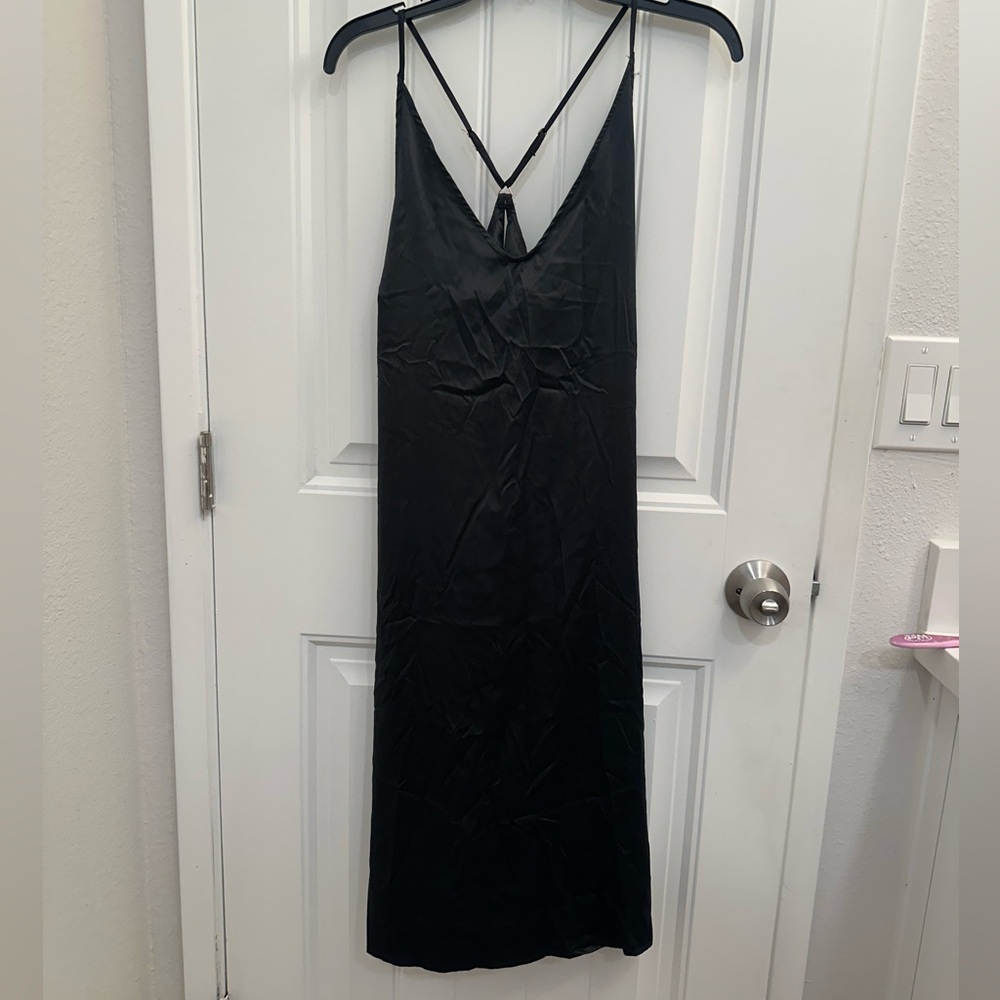 Black Satin Slip Dress